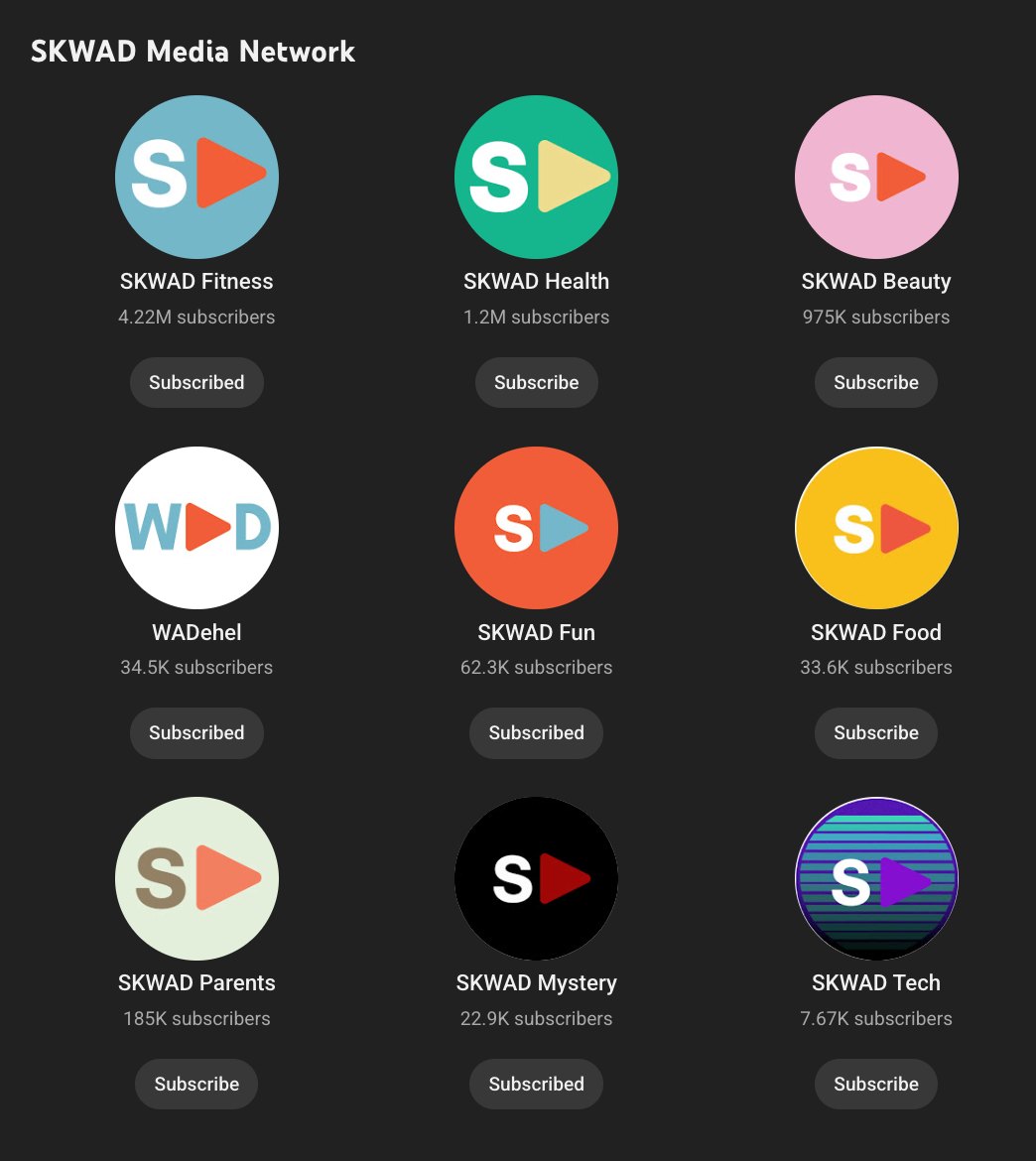 Historical overview of the SKWAD channel network